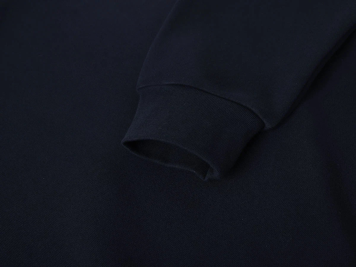 630 GSM BOXY CROPPED FIT 'NAVY BLUE' HOODIE