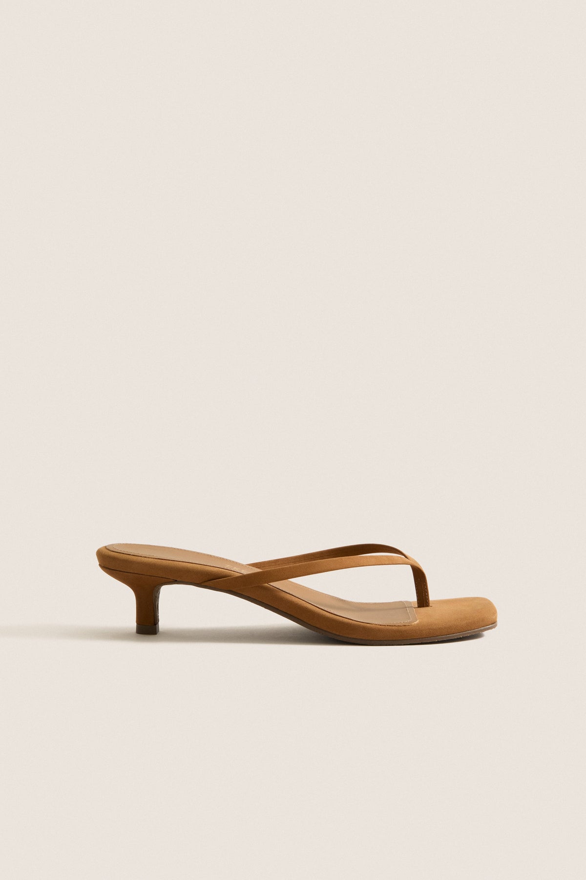 Camel Suede Square Toe Julia Heels