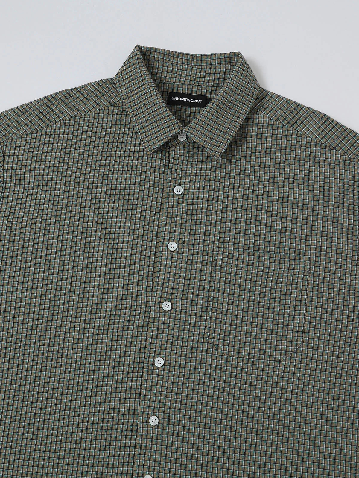 BOXY CROPPED FIT 'GREEN' PLAID SHIRT