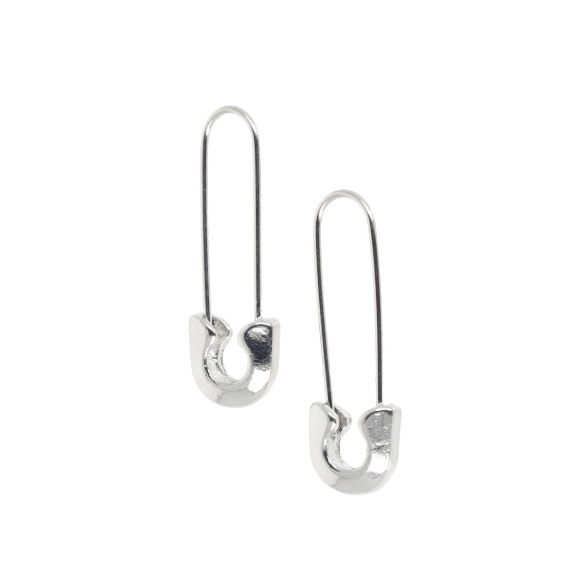 Small Safety Pin Earrings (Silver Plated)