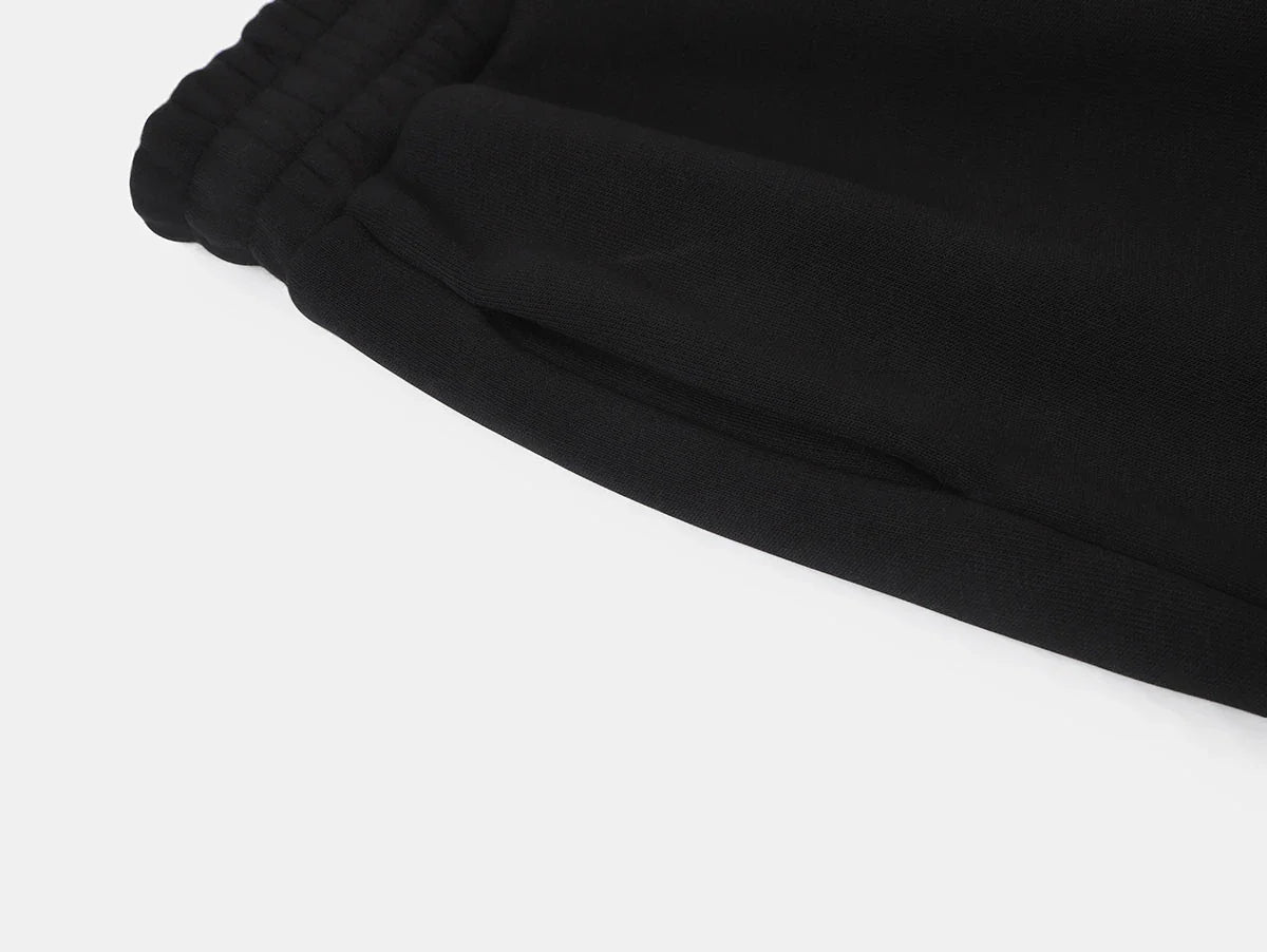 500 GSM LOOSE FIT WIDE LEG 'BLACK' SWEATPANTS