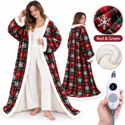 🔥 Cozy Wearable Heated Blanket with Foot Pocket | Sherpa-Lined Comfort & Auto Shut-Off 🔥