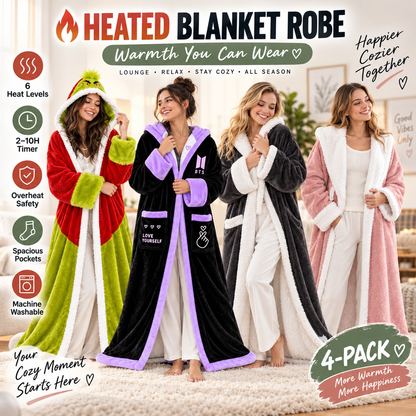 🔥 Cozy Wearable Heated Blanket with Foot Pocket | Sherpa-Lined Comfort & Auto Shut-Off 🔥
