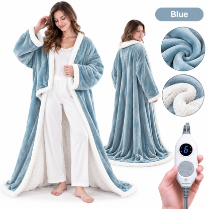 🔥 Cozy Wearable Heated Blanket with Foot Pocket | Sherpa-Lined Comfort & Auto Shut-Off 🔥