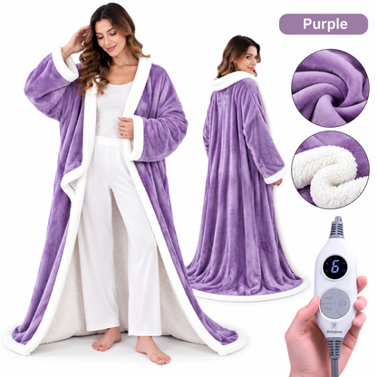 🔥 Cozy Wearable Heated Blanket with Foot Pocket | Sherpa-Lined Comfort & Auto Shut-Off 🔥