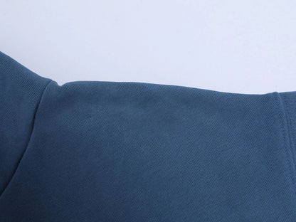 480 GSM BOXY CROPPED FIT 'WASHED BLUE' ZIP-UP HOODIE