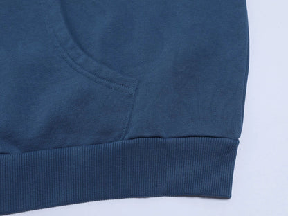 480 GSM BOXY CROPPED FIT 'WASHED BLUE' ZIP-UP HOODIE