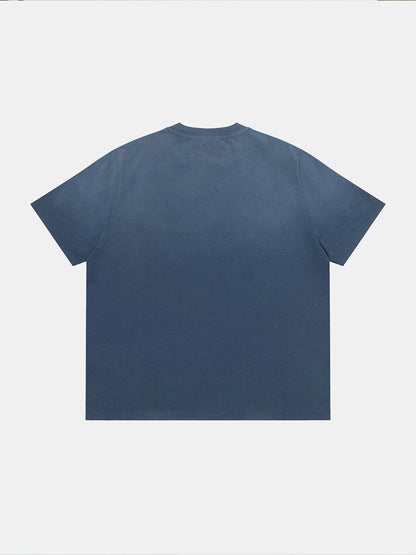 320 GSM BOXY CROPPED 'WASHED BLUE' T-SHIRT