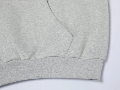 600 GSM RAGLAN CROPPED FIT 'FLOWER GRAY' HOODIE