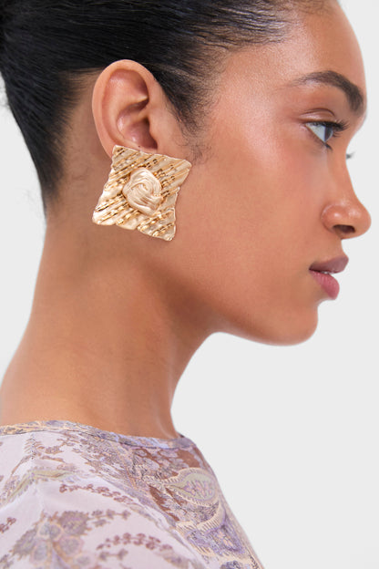 Brushed Brass Naydine Earrings