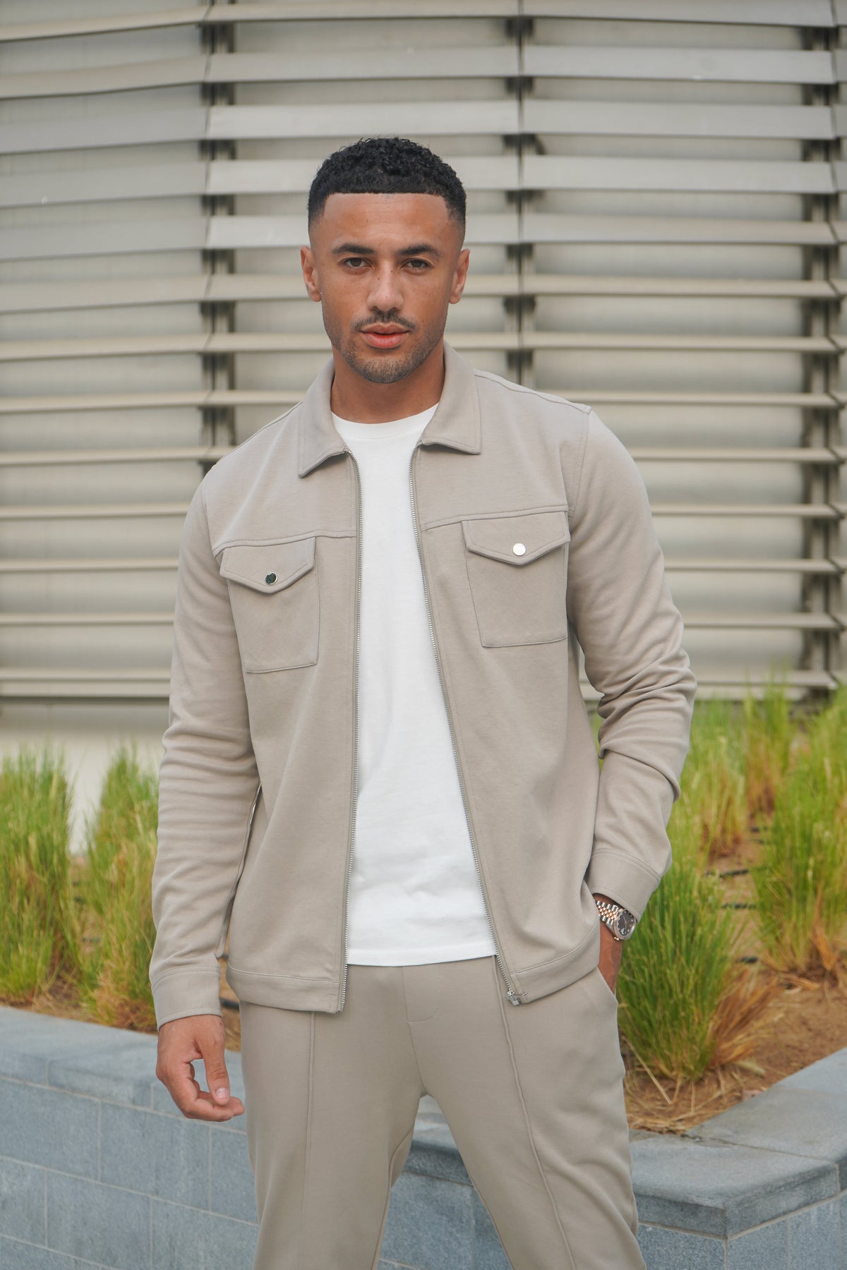 Capo Interlock Jacket - Oatmeal