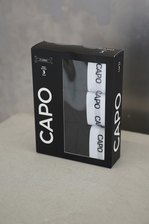 Capo Essential 3 Pack Boxer Shorts - Black