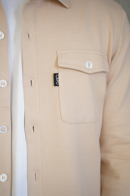 Capo Pique Overshirt - Oatmeal