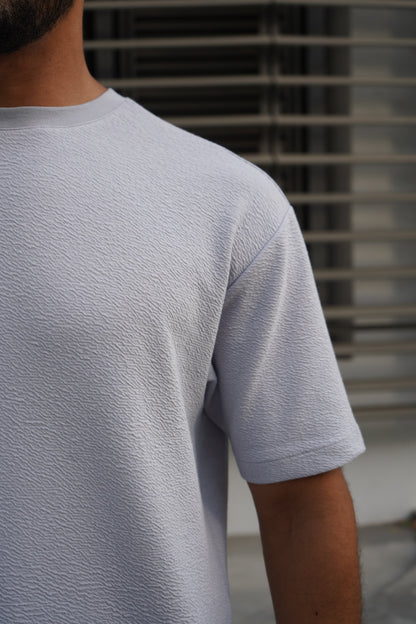 Capo Textured Co-ord T-Shirt - Slate Blue