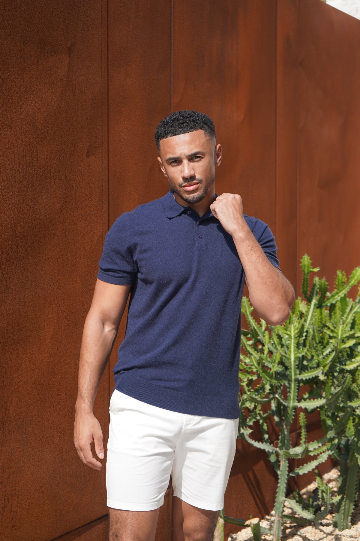 Capo Button Up SS Polo Shirt - Navy