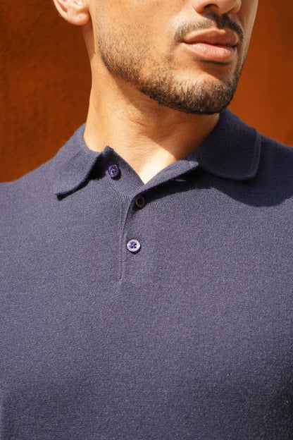 Capo Button Up SS Polo Shirt - Navy