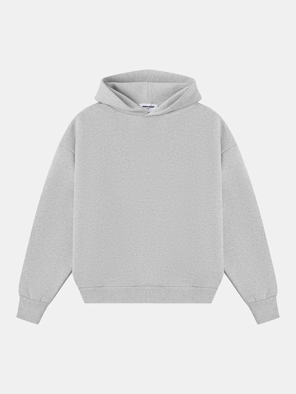 630 GSM BOXY CROPPED FIT 'FLOWER GRAY' HOODIE