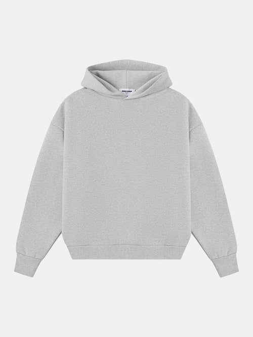 630 GSM BOXY CROPPED FIT 'FLOWER GRAY' HOODIE