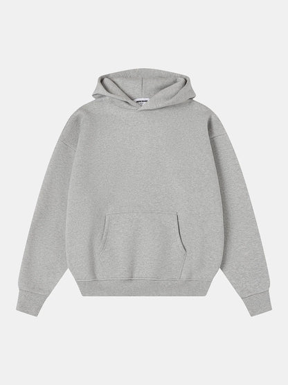 520 GSM BOXY CROPPED FIT 'FLOWER GRAY' HOODIE