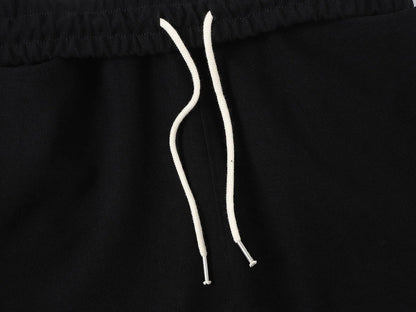 420 GSM MID-LENGTH LOOSE FIT 'BLACK' SHORTS