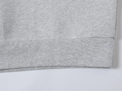 630 GSM BOXY CROPPED FIT QUARTER-ZIP 'FLOWER GRAY' SWEATER