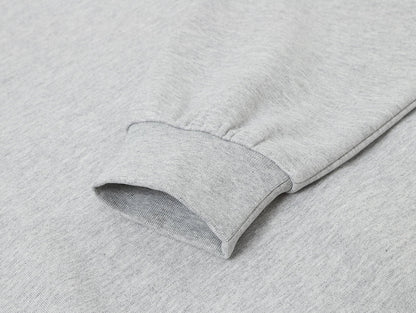 430 GSM BOXY CROPPED FIT QUARTER-ZIP 'FLOWER GRAY' SWEATSHIRT