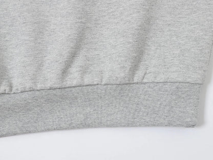 430 GSM BOXY CROPPED FIT QUARTER-ZIP 'FLOWER GRAY' SWEATSHIRT