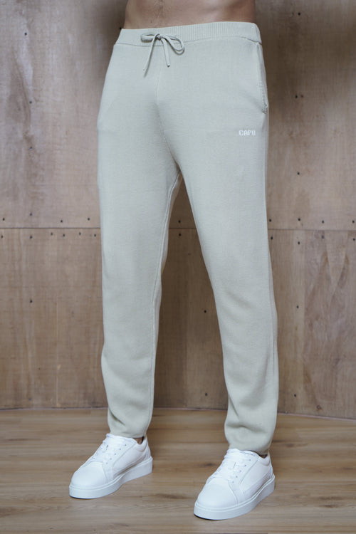 Capo Knitted Joggers - Stone
