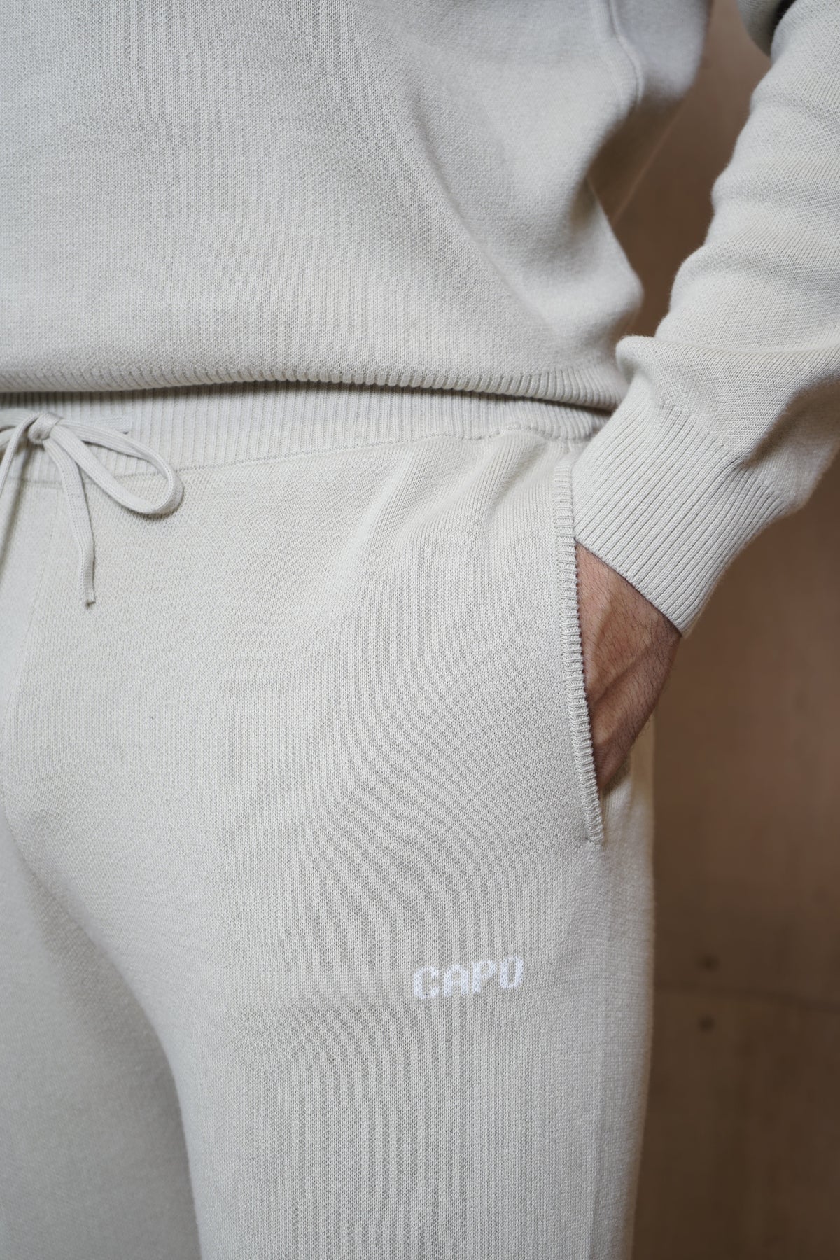 Capo Knitted Joggers - Stone