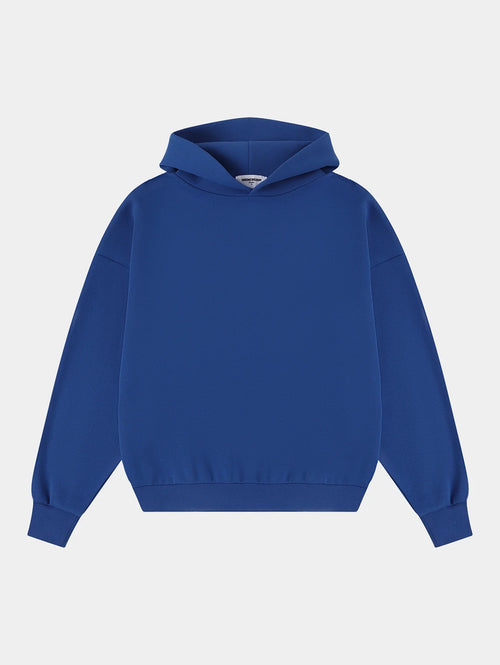 630 GSM BOXY CROPPED FIT 'CHEMICAL BLUE' HOODIE