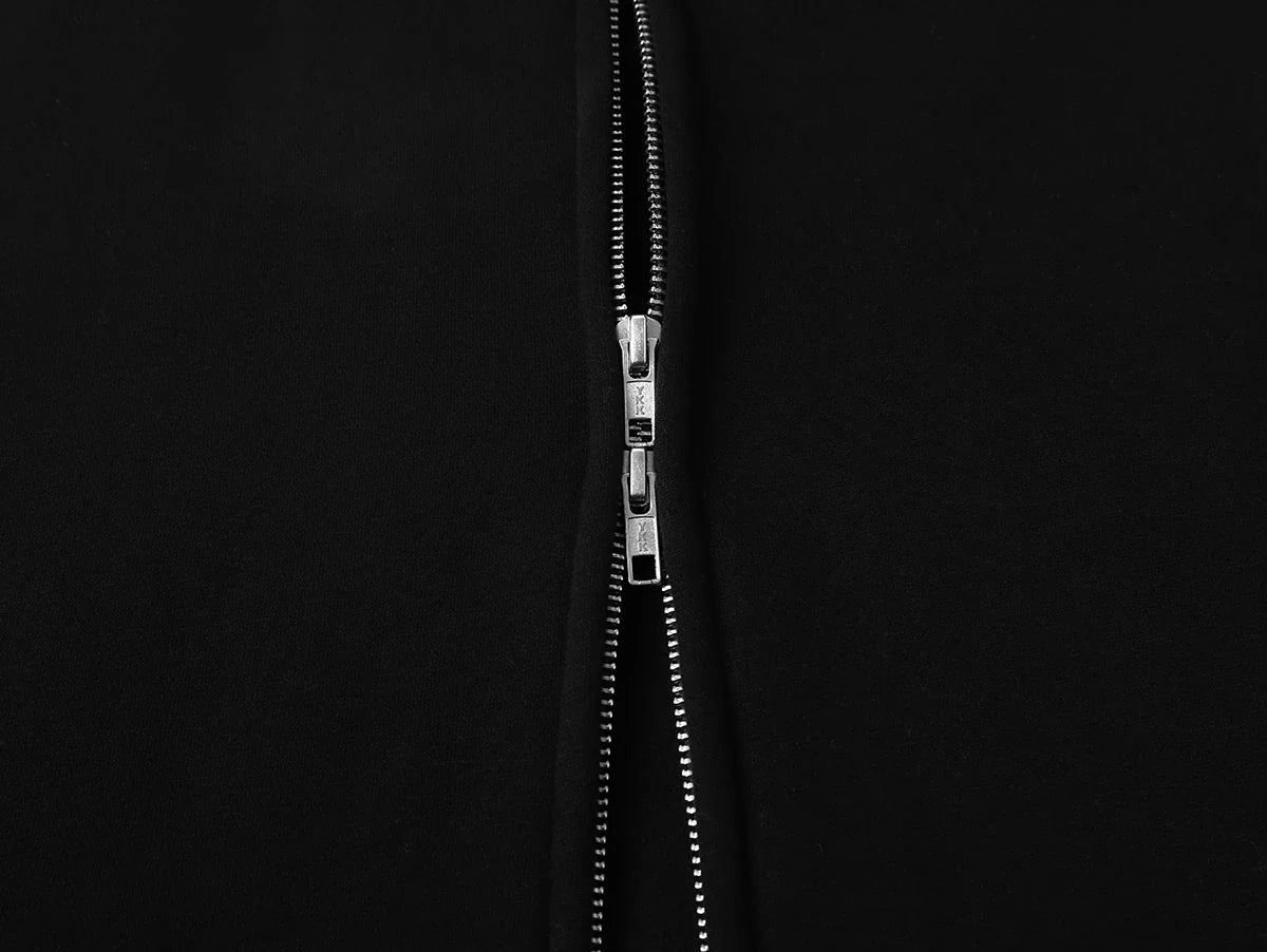 360 GSM CROPPED FIT 'BLACK' ZIP-UP HOODIE
