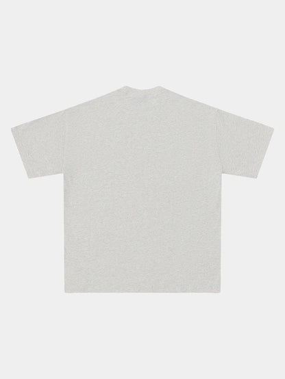 220 GSM LOOSE FIT 'LIGHT FLOWER GRAY' T-SHIRT