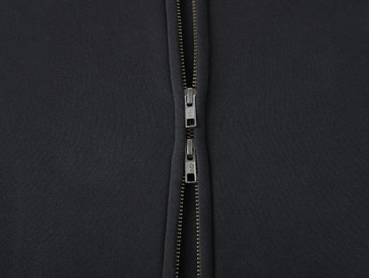 360 GSM CROPPED FIT 'DARK GRAY' ZIP-UP HOODIE