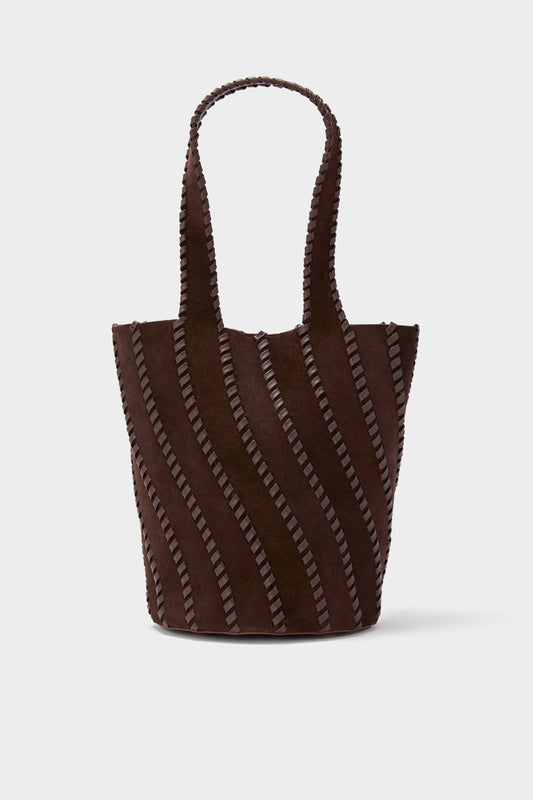 Cacao Tallia Suede Bucket Bag